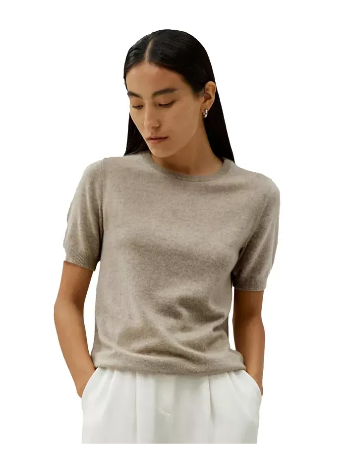 Женский базовый трикотажный топ с круглым вырезом LILYSILK