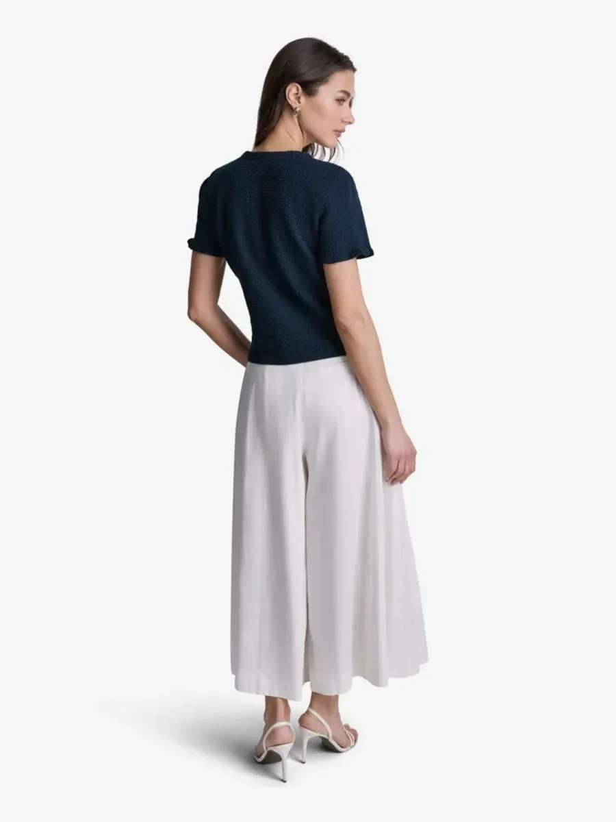 Женский твидовый укороченный кардиган с короткими рукавами BCBG — изображение 9 из 9, синий