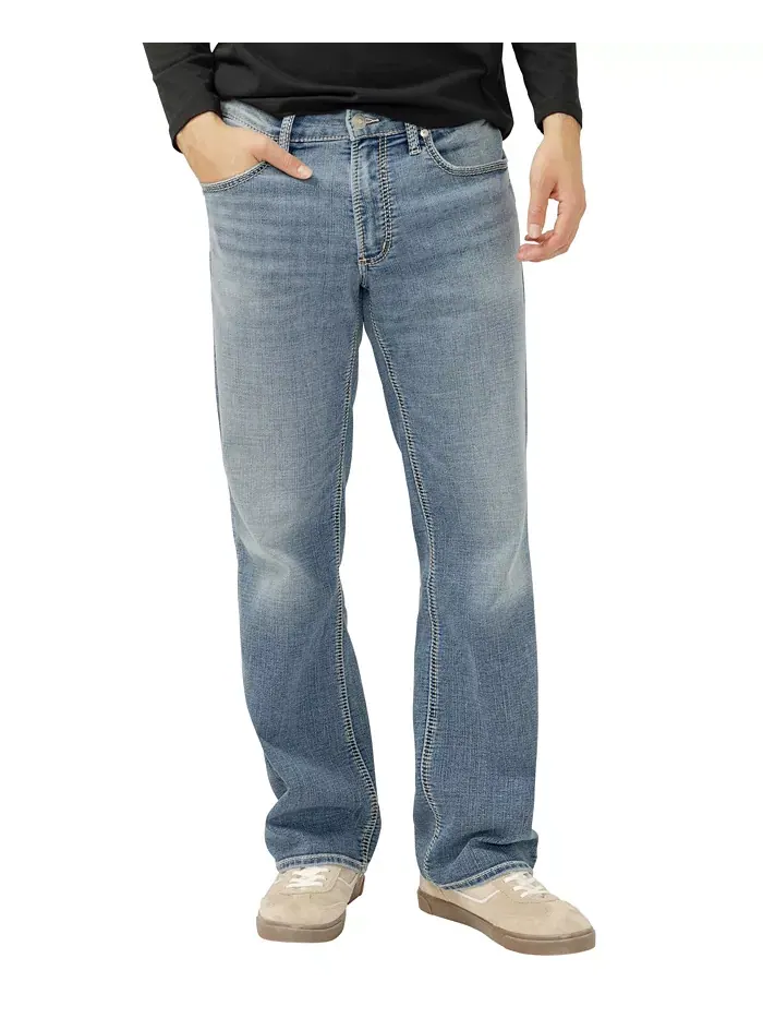 Мужские джинсы Zac Relaxed Fit Straight Leg с технологией Flex Silver Jeans Co. — синий
