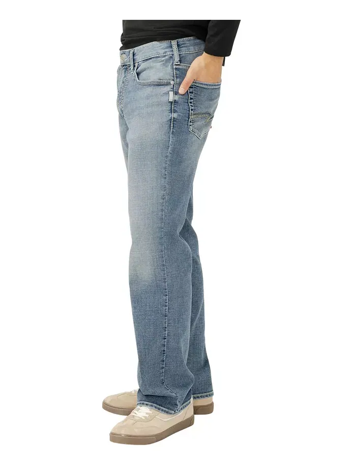 Мужские джинсы Zac Relaxed Fit Straight Leg с технологией Flex Silver Jeans Co. — изображение 2 из 3, синий