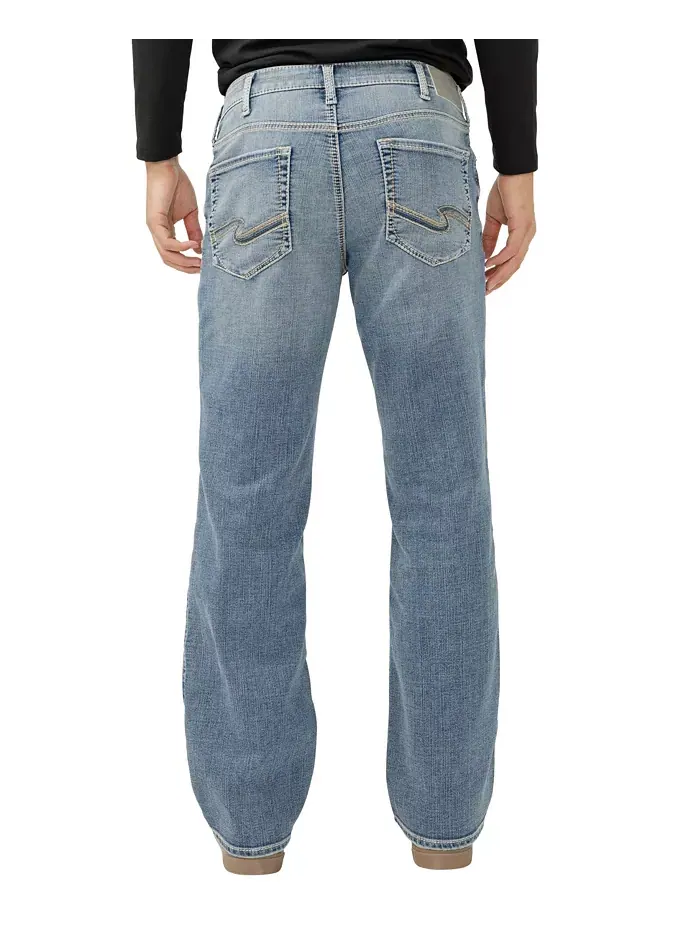 Мужские джинсы Zac Relaxed Fit Straight Leg с технологией Flex Silver Jeans Co. — изображение 3 из 3, синий