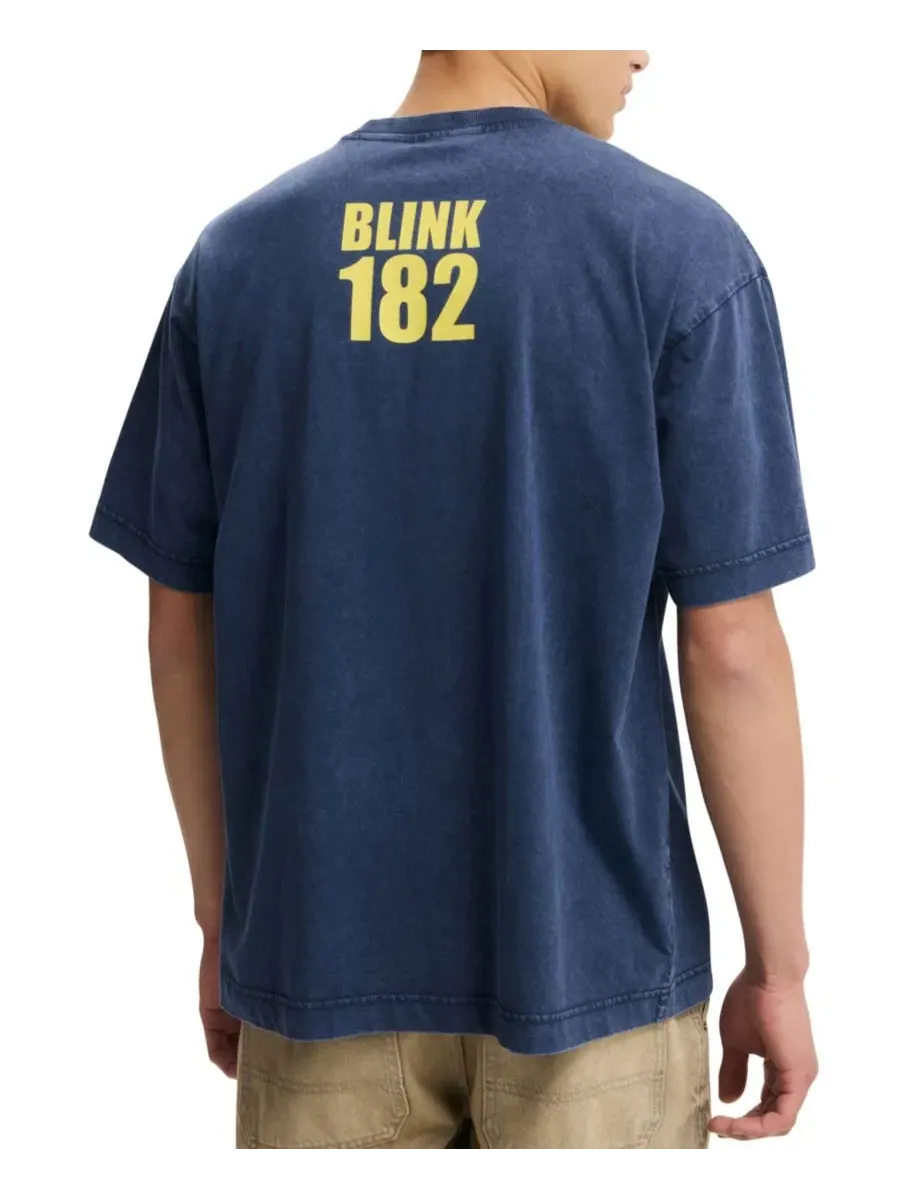 Футболка с принтом BLink 182 COTTON ON — изображение 4 из 4, индиго