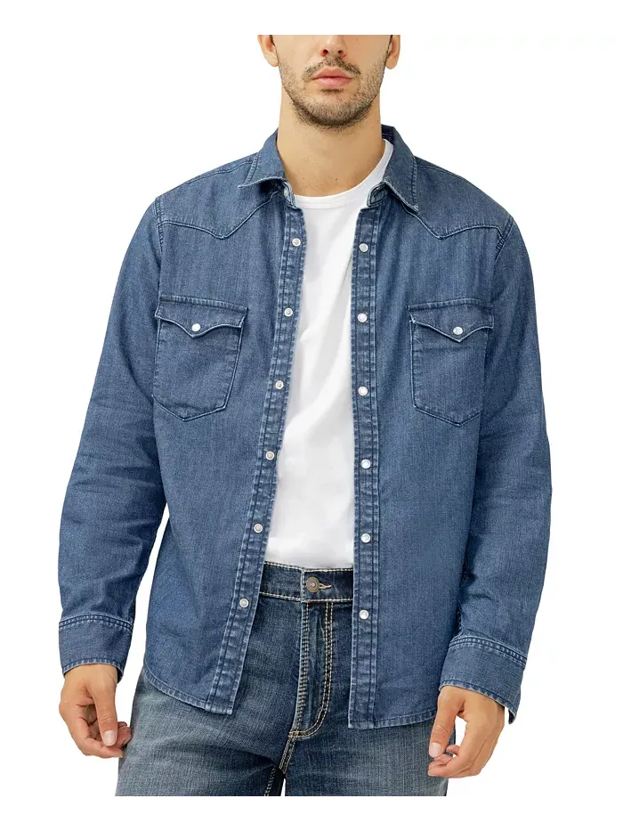 Мужская джинсовая вестерн рубашка Silver Jeans Co. — синий