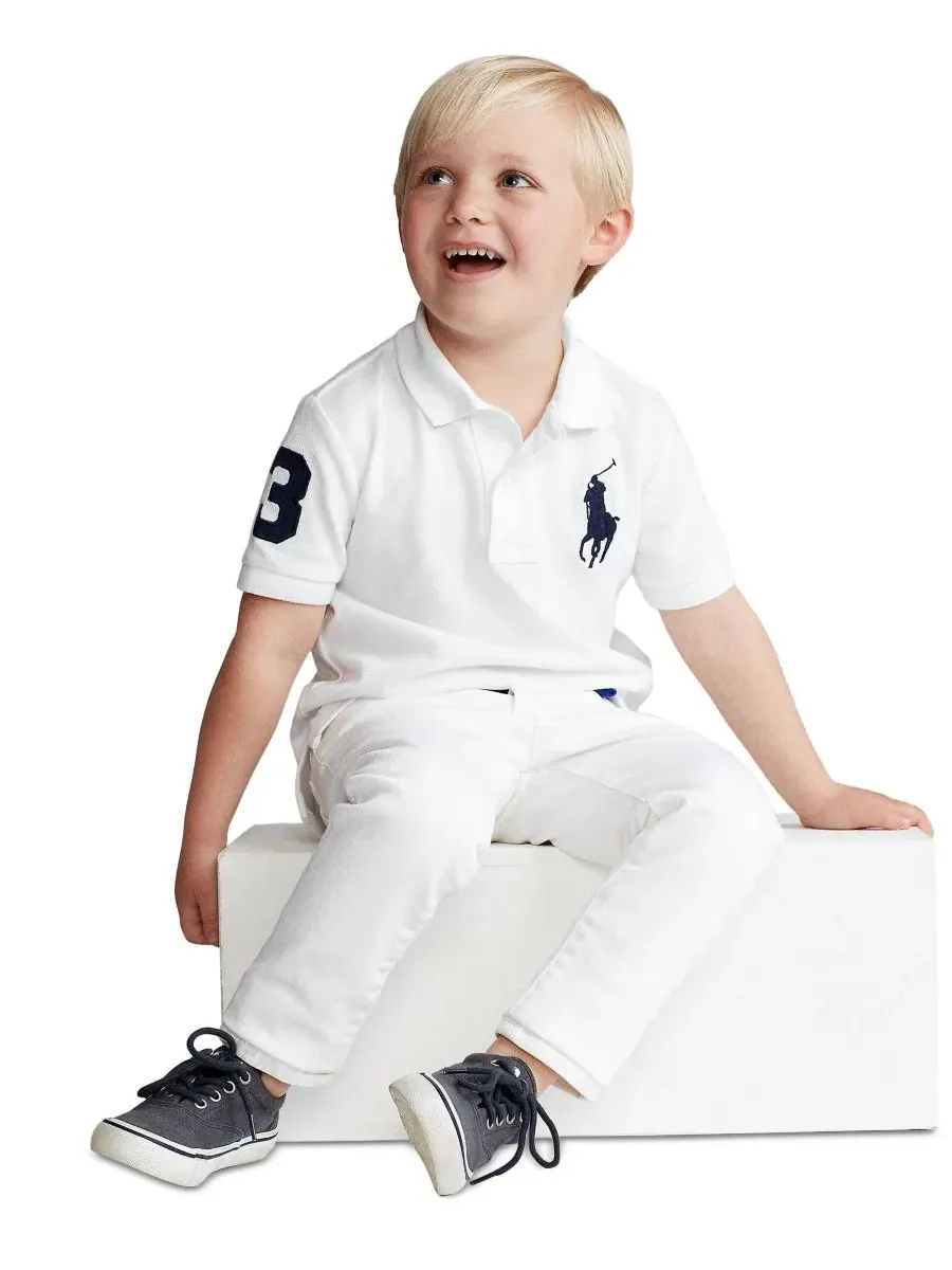 Комплект из поло и шорт Polo Ralph Lauren — изображение 4 из 7, белый