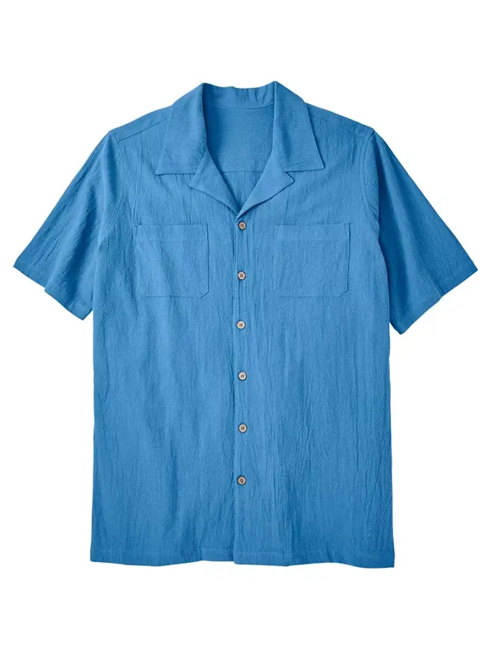 Мужская рубашка из марли Camp Shirt KingSize — изображение 2 из 2, синий