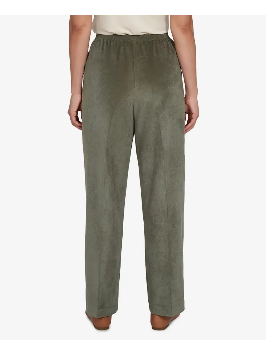Брюки прямого кроя из вельвета с эластичным поясом, Petite Corduroy Elastic Waistband Short-Length — изображение 5 из 5