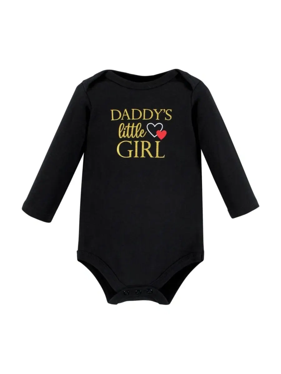 Комплект из 5 хлопковых боди с длинными рукавами для девочек Hudson Baby — изображение 7 из 7, красный черный