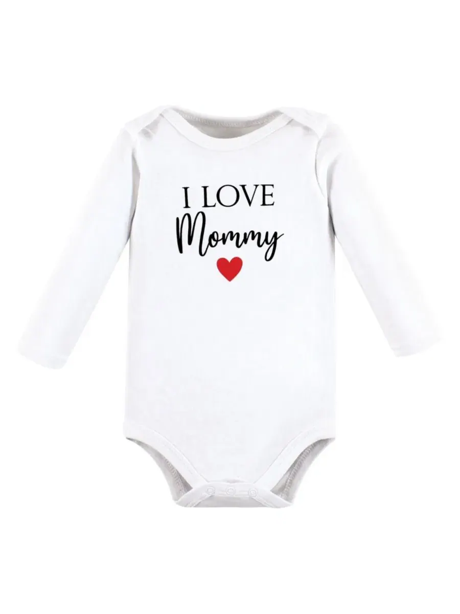 Комплект из 5 хлопковых боди с длинными рукавами для девочек Hudson Baby — изображение 3 из 7, красный черный