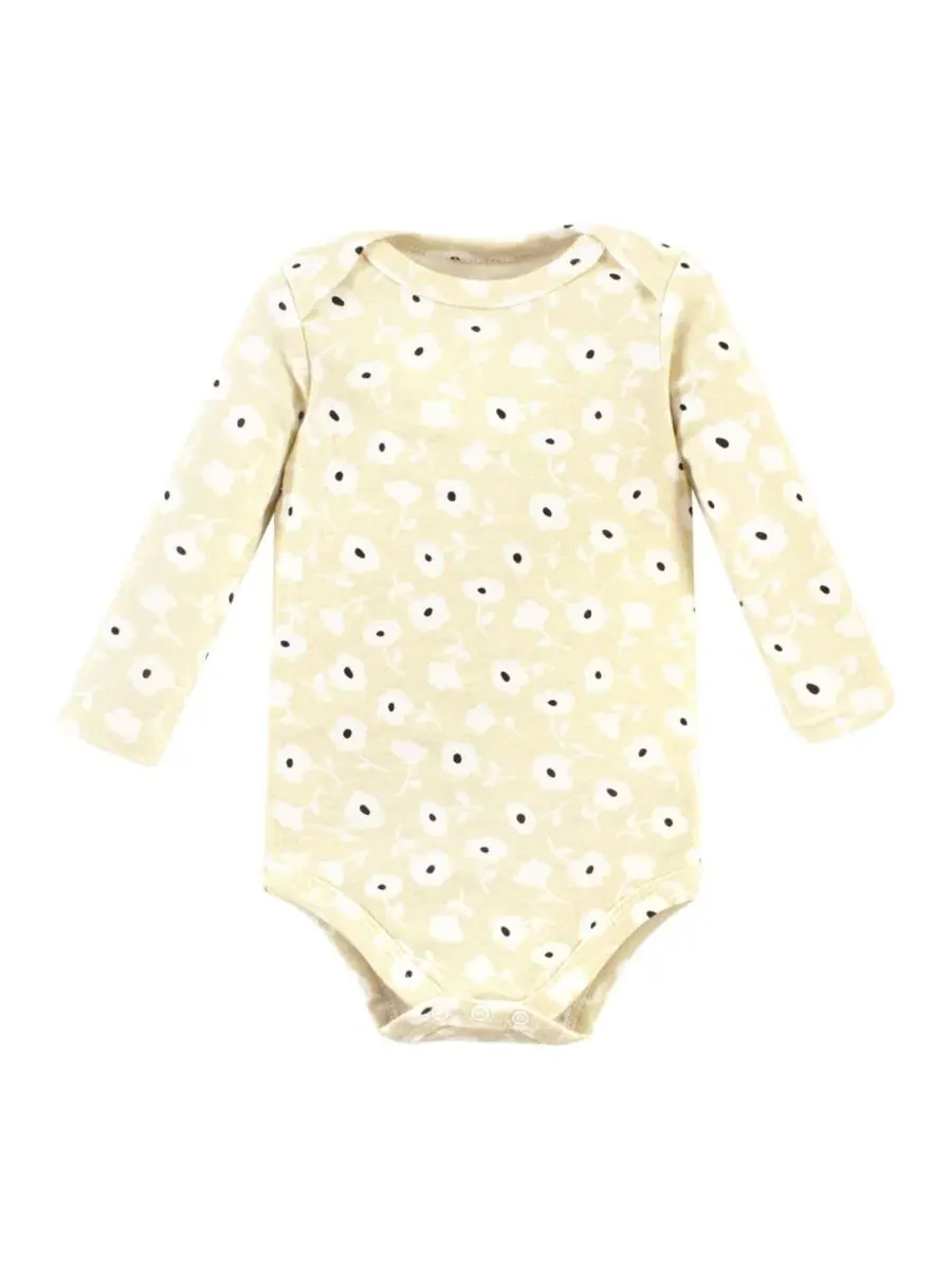 Комплект из 5 хлопковых боди с длинными рукавами для девочек Hudson Baby — изображение 6 из 7, коричневый