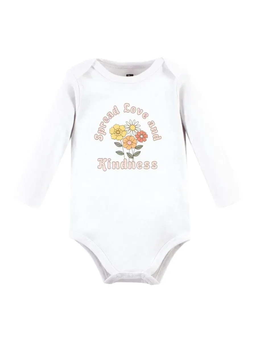 Комплект из 5 хлопковых боди с длинными рукавами для девочек Hudson Baby — изображение 3 из 7, мульти