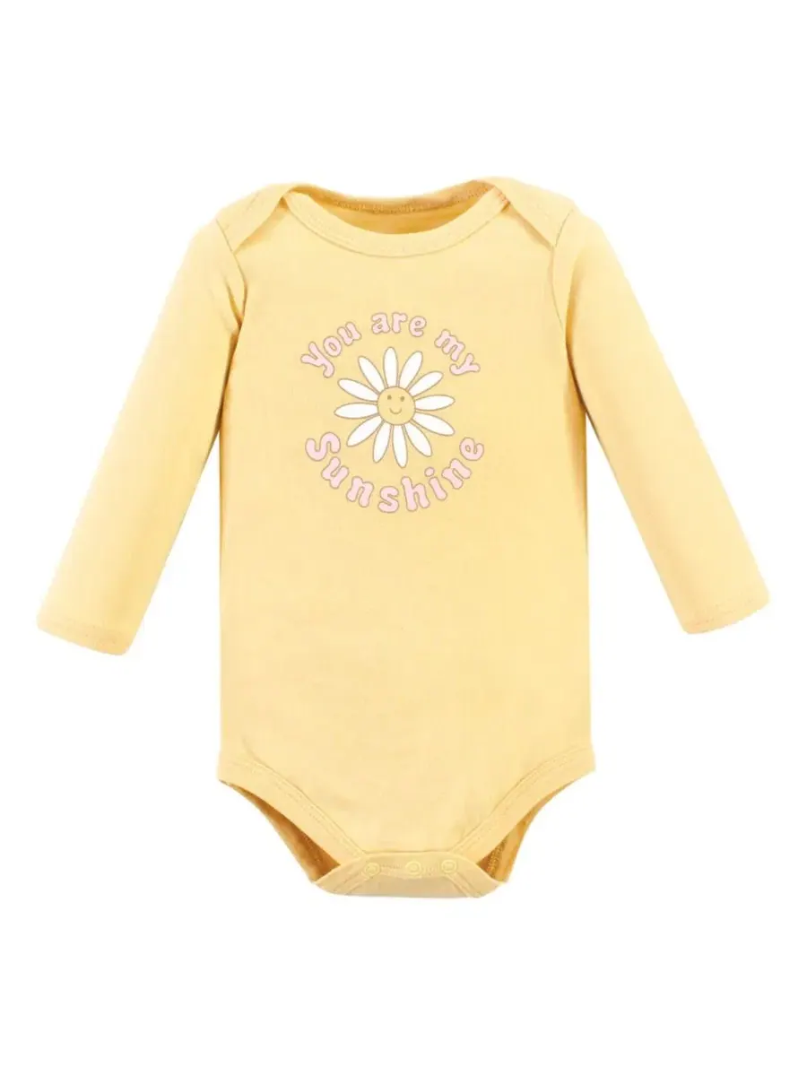 Комплект из 5 хлопковых боди с длинными рукавами для девочек Hudson Baby — изображение 5 из 7, мульти