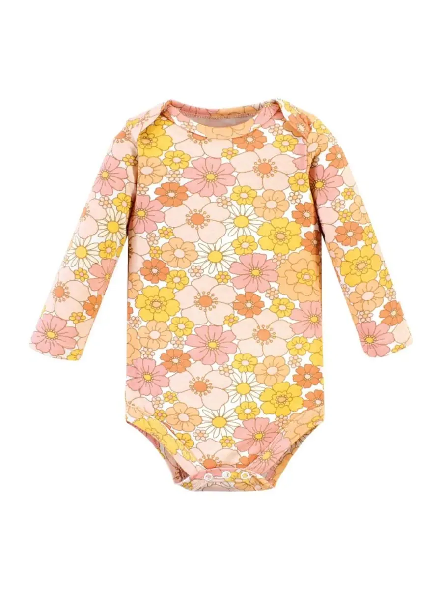 Комплект из 5 хлопковых боди с длинными рукавами для девочек Hudson Baby — изображение 7 из 7, мульти