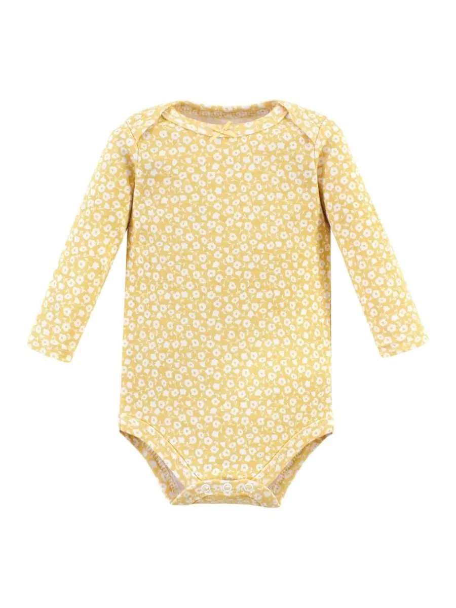 Комплект из 5 хлопковых боди с длинными рукавами для девочек Hudson Baby — изображение 6 из 7