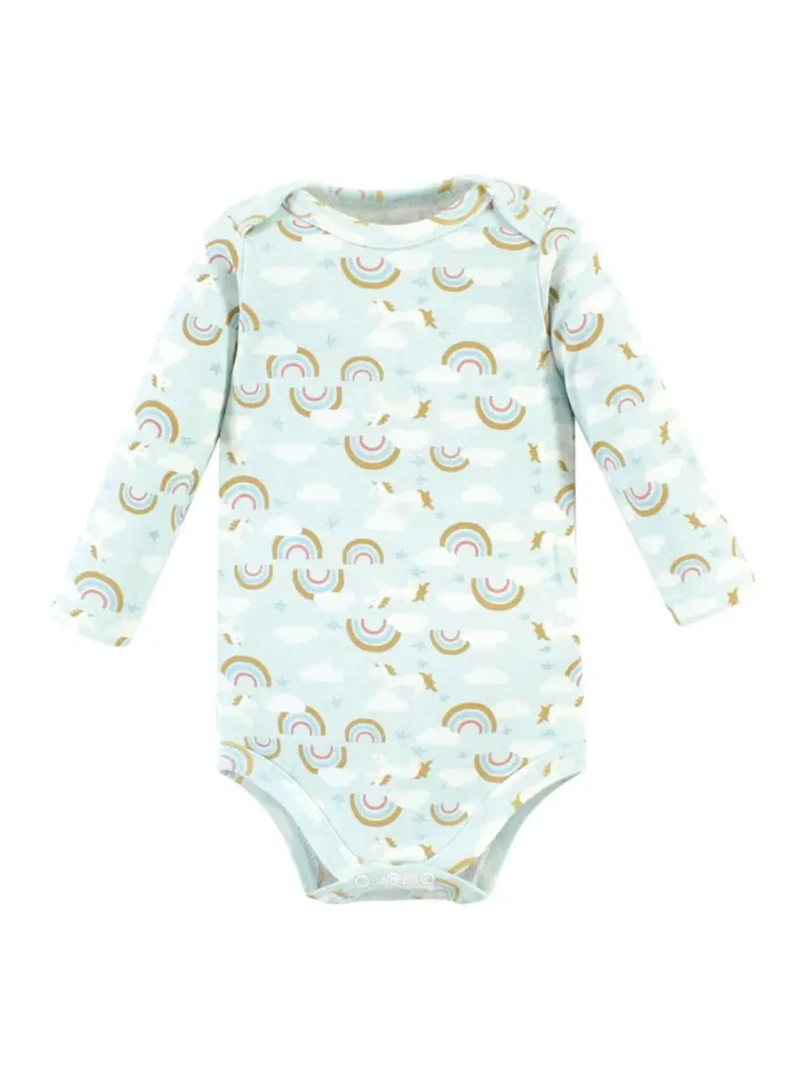 Комплект из 5 хлопковых боди с длинными рукавами для девочек Hudson Baby — изображение 4 из 7