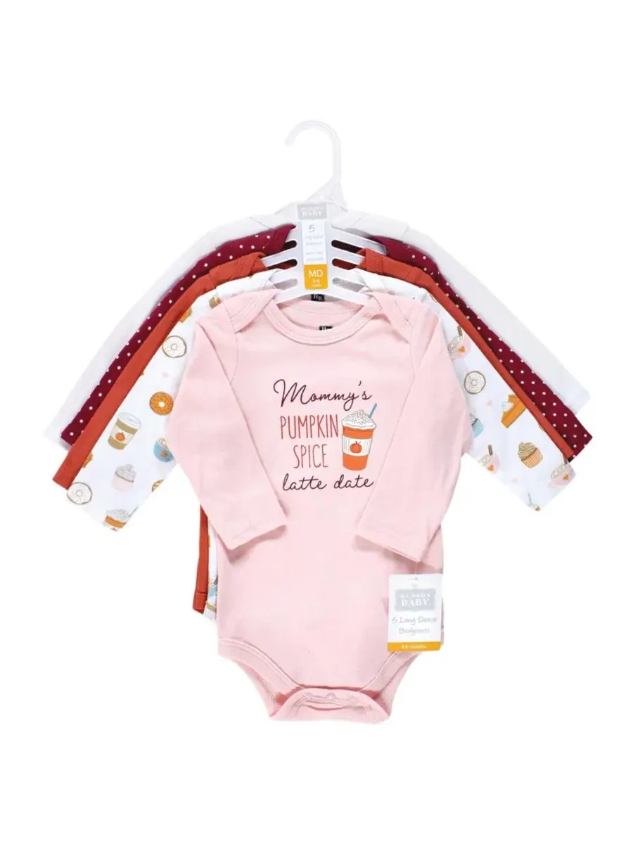 Комплект из 5 хлопковых боди с длинными рукавами для девочек Hudson Baby — изображение 2 из 3