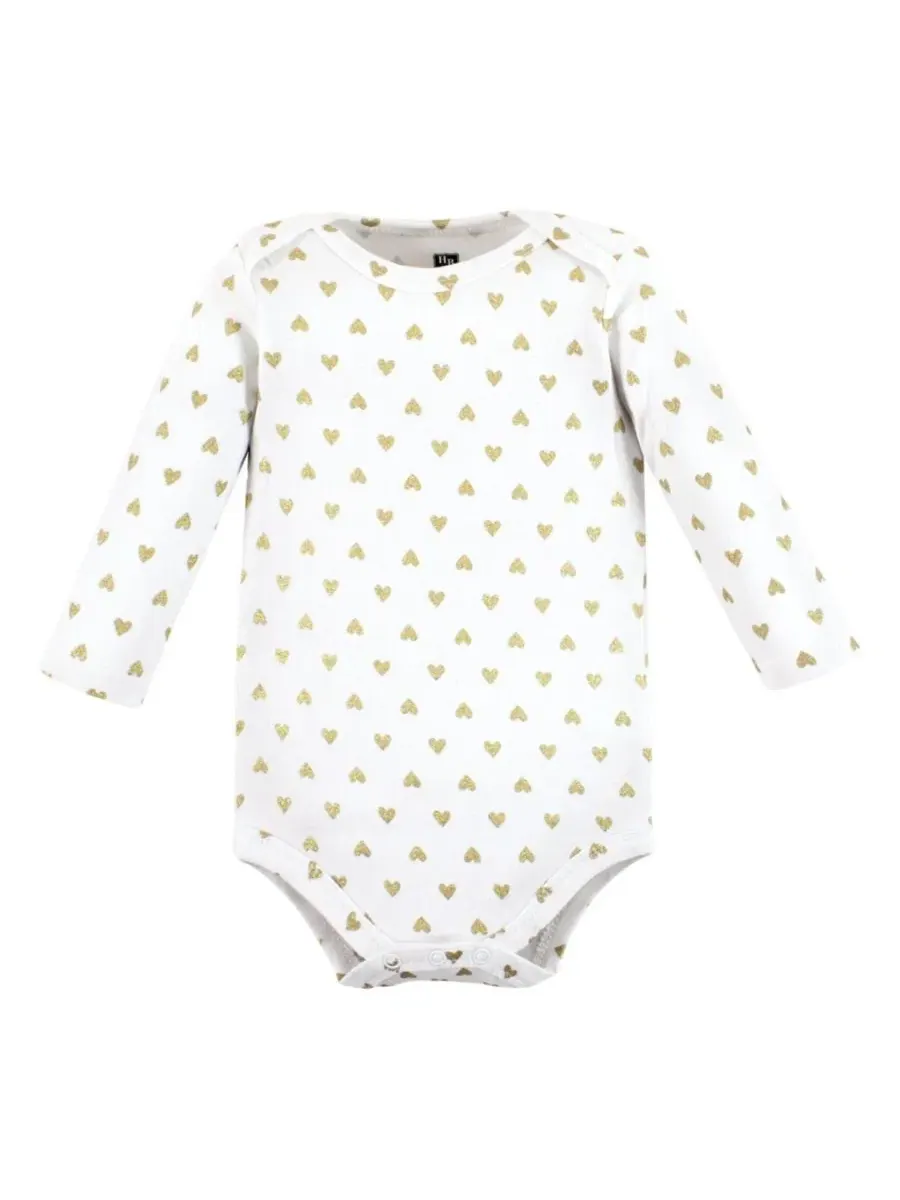 Комплект из 5 хлопковых боди с длинными рукавами для девочек Hudson Baby — изображение 3 из 7