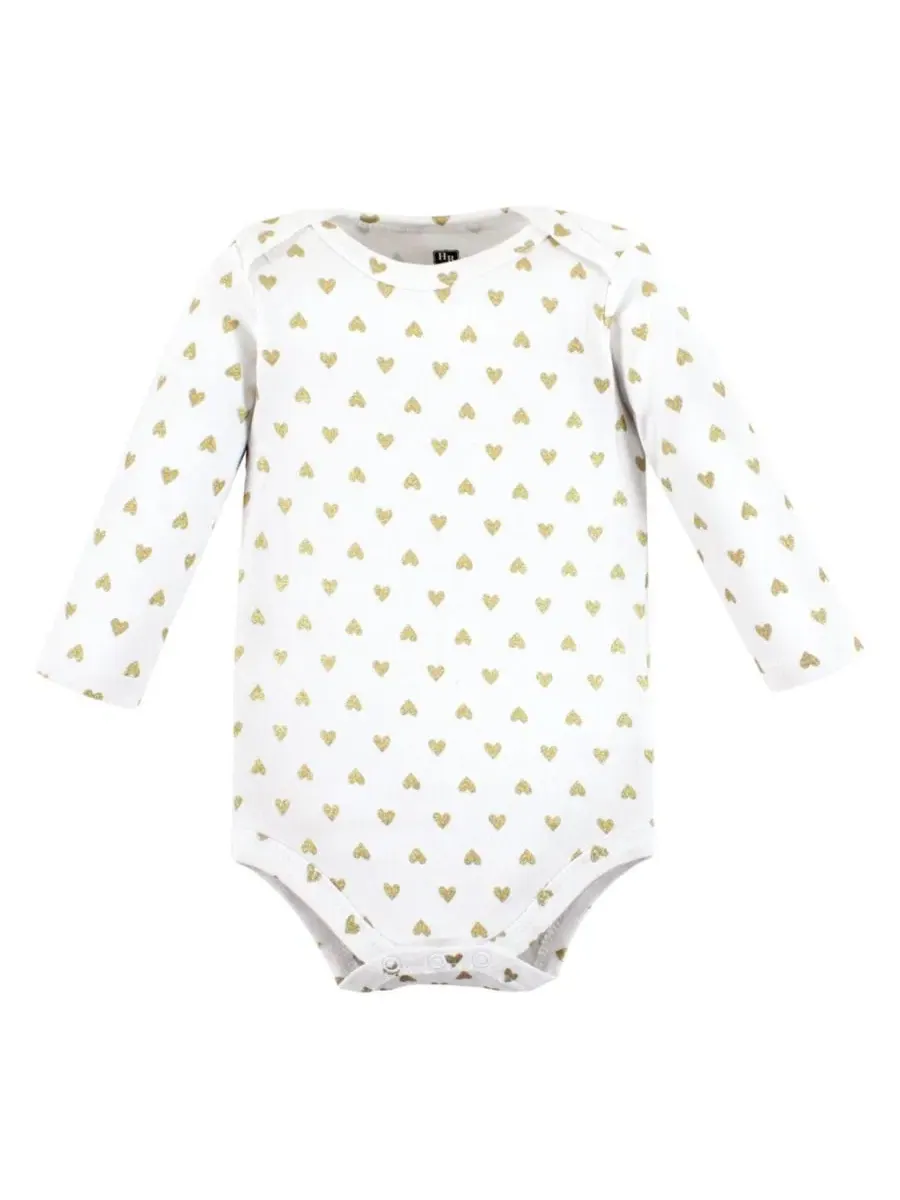 Комплект из 5 хлопковых боди с длинными рукавами для девочек Hudson Baby — изображение 4 из 7