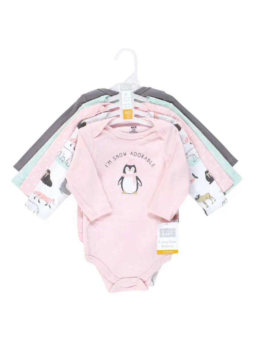 Комплект из 5 хлопковых боди с длинными рукавами для девочек Hudson Baby — изображение 2 из 7