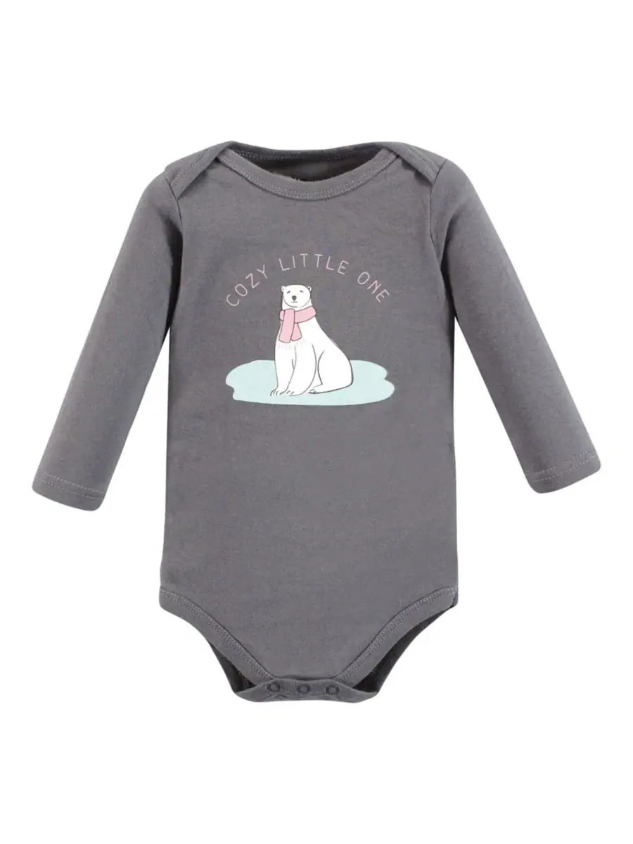 Комплект из 5 хлопковых боди с длинными рукавами для девочек Hudson Baby — изображение 3 из 7