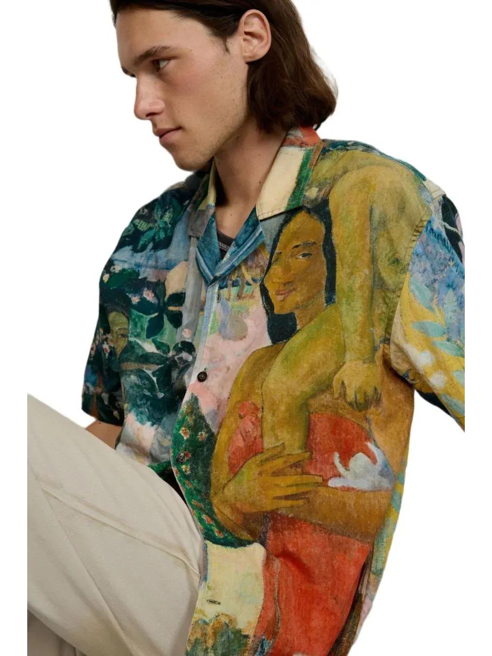 Мужская рубашка Gaugin с принтом Desigual — изображение 3 из 6, бежевый