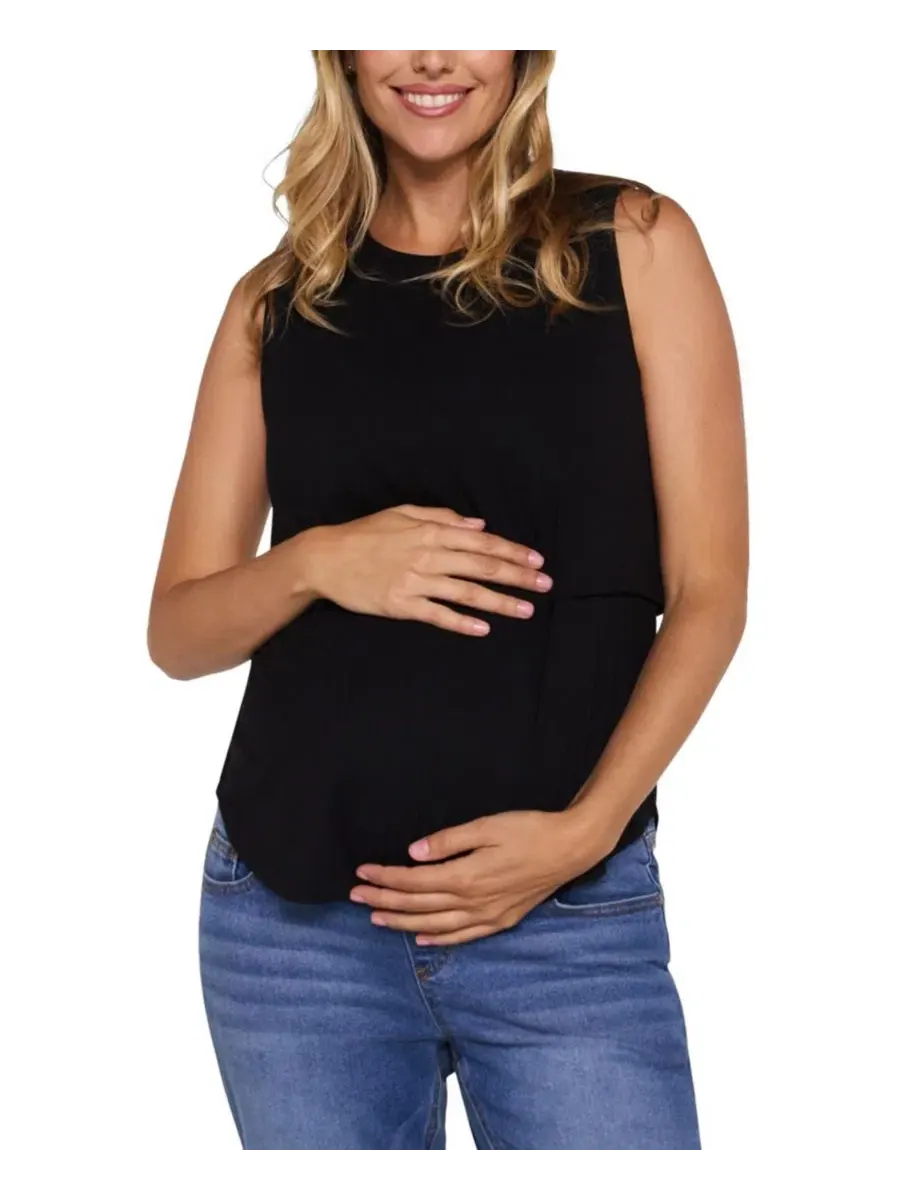 Топ без рукавов для кормления грудью и для беременных Motherhood Maternity — черный
