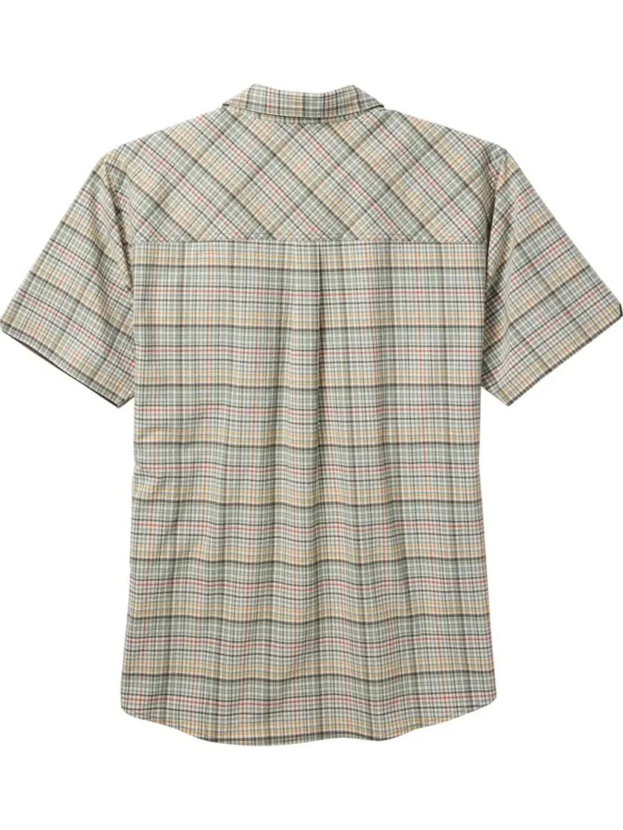 Мужская рубашка с коротким рукавом, принтом, модель Legendary Textured Stretch Woven Plaid — изображение 4 из 6, зеленый