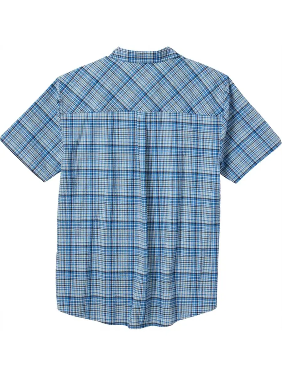 Мужская рубашка с коротким рукавом с принтом Legendary Textured Stretch Woven Plaid Legendary — изображение 3 из 4, синий