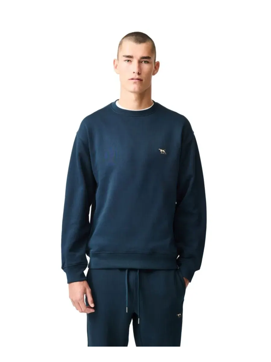 Свитшот мужской из хлопка с вышивкой Otago Cotton Crew Rodd & Gunn — изображение 1 из 6, затмение