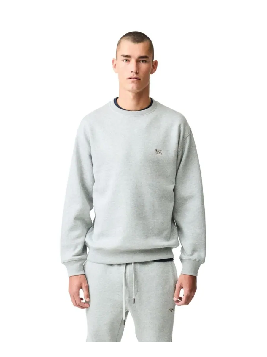Свитшот мужской с вышивкой Otago Cotton Crew Neck Rodd & Gunn — изображение 1 из 6, серый