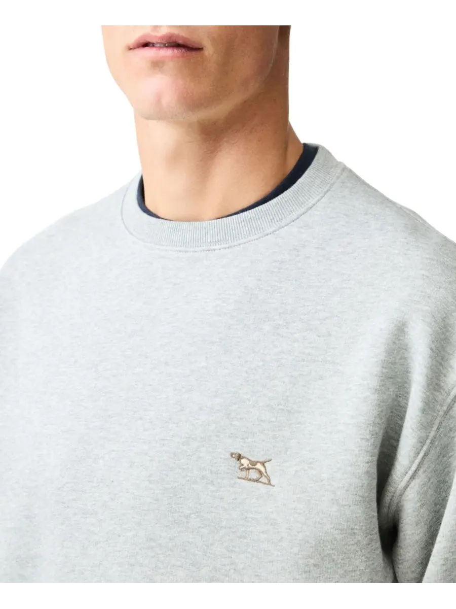 Свитшот мужской с вышивкой Otago Cotton Crew Neck Rodd & Gunn — изображение 3 из 6, серый
