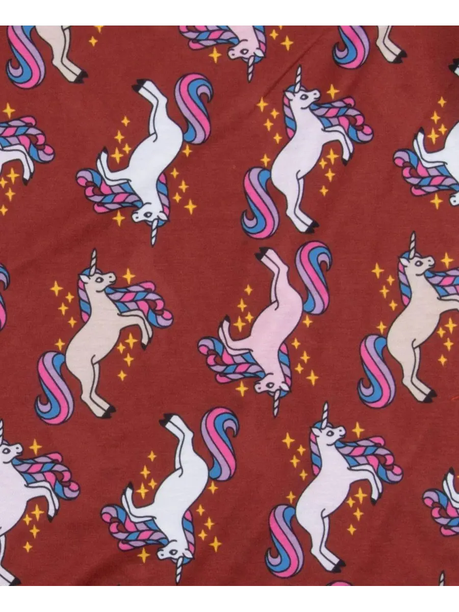 Комплект ночных рубашек для девочек с кукольной ночной рубашкой Leveret, Unicorn Maroon — изображение 3 из 3