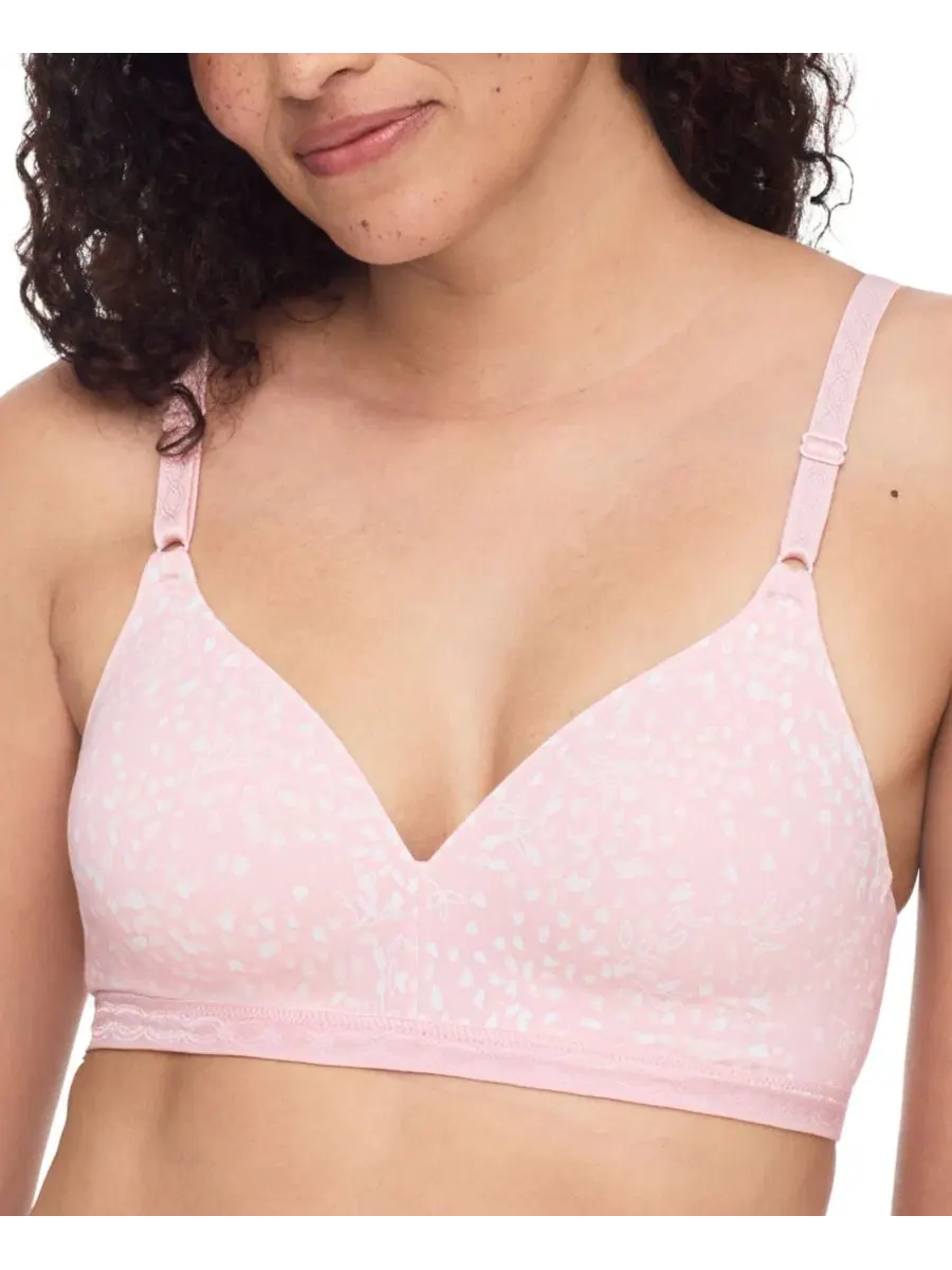 Бюстгальтер Warner's Cloud 9 Super Soft Wireless Lightly Lined Comfort Bra, Blush Petals Print — изображение 2 из 2