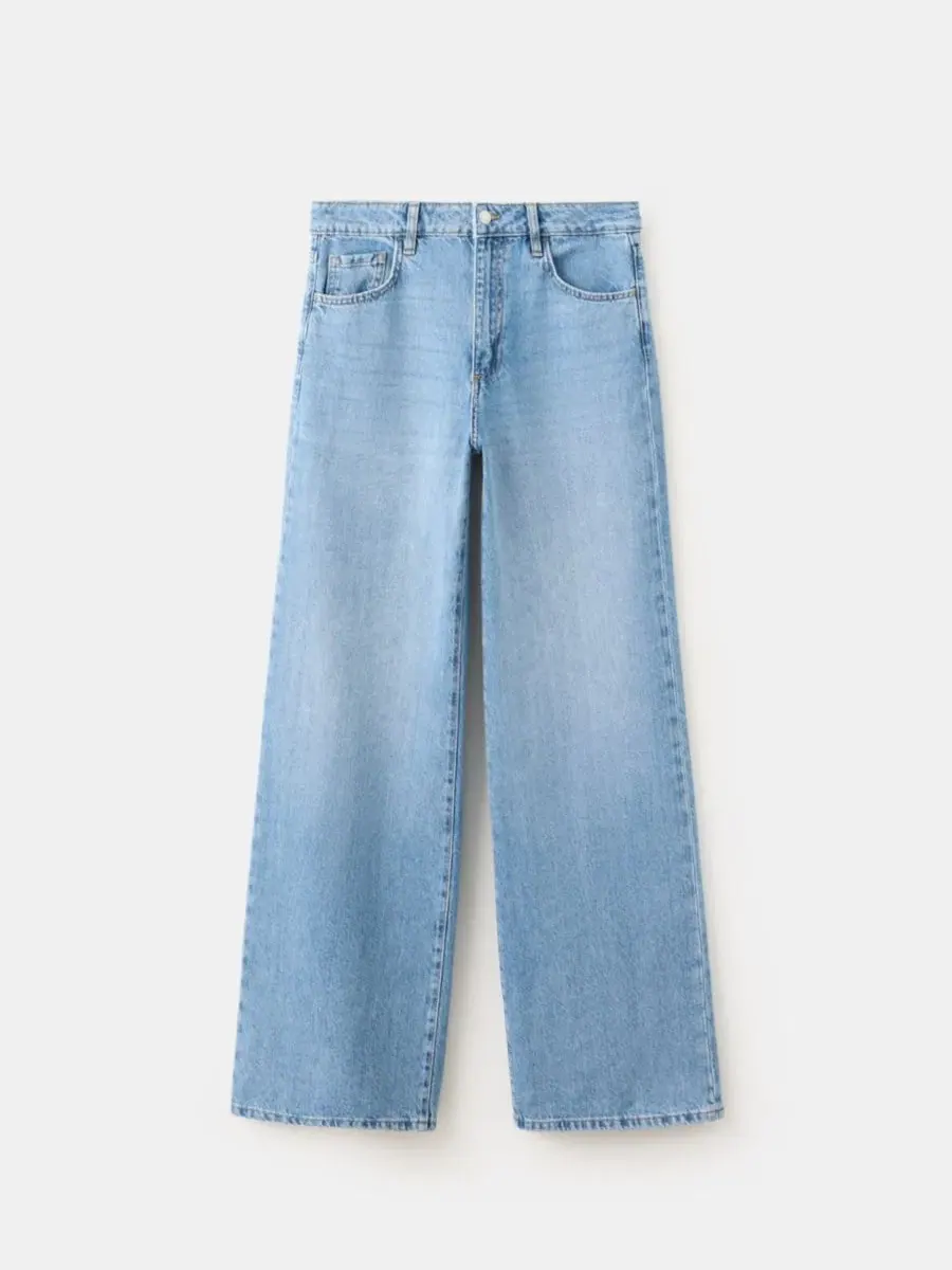Женские джинсы Danila High-Waisted Wide Leg MANGO — изображение 2 из 9, синий