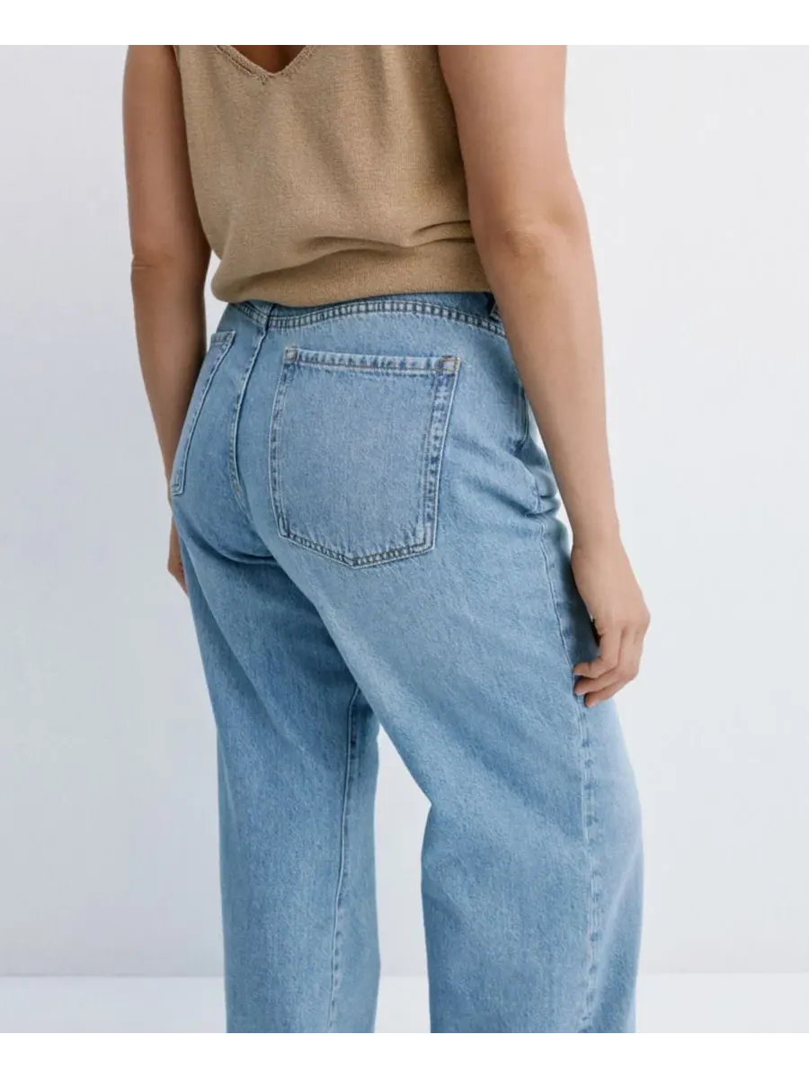 Женские джинсы Danila High-Waisted Wide Leg MANGO — изображение 5 из 9, синий