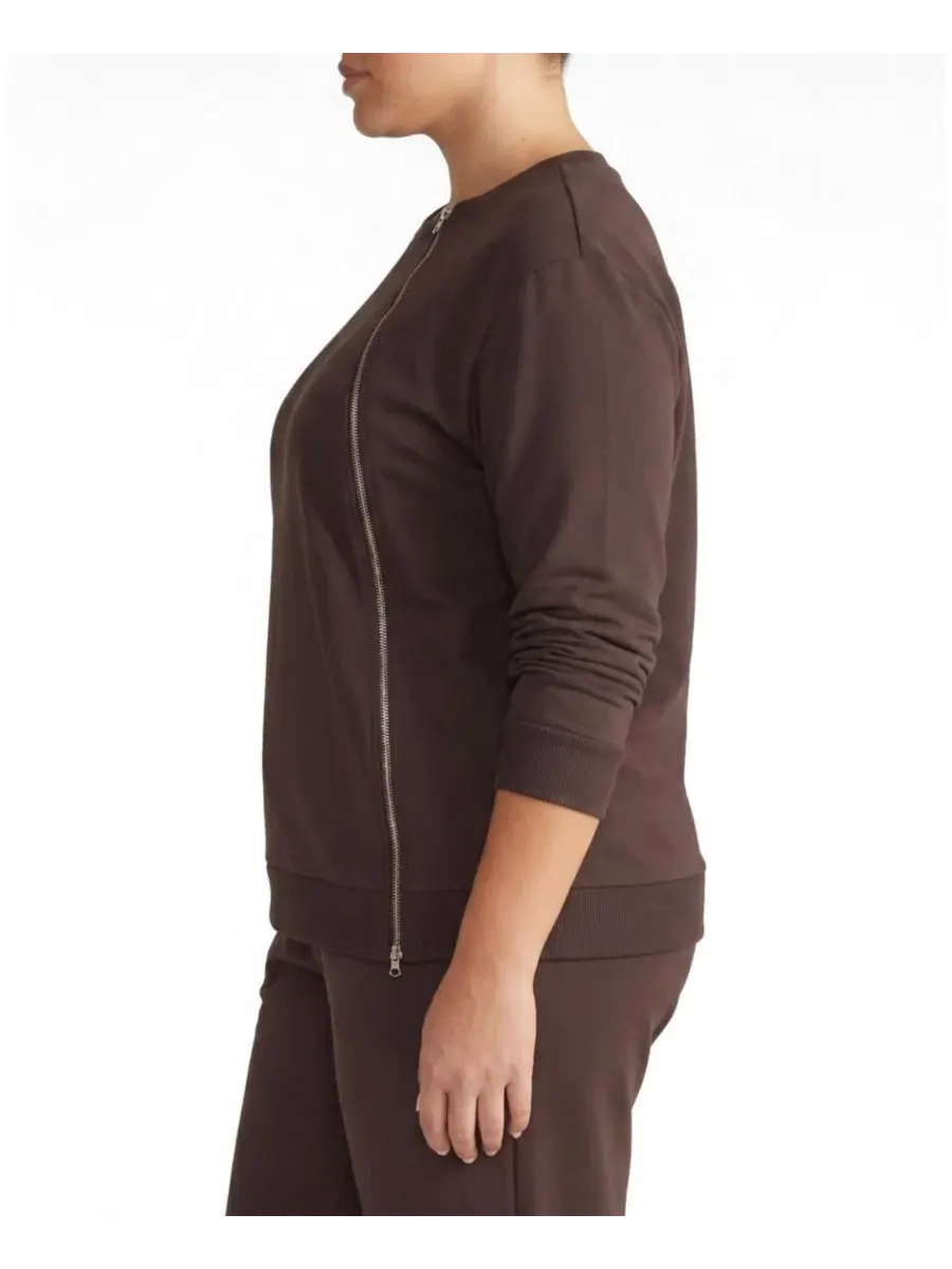 Женский свитшот Meridien Zip с молнией Universal Standard — изображение 3 из 4, глубокий коричневый