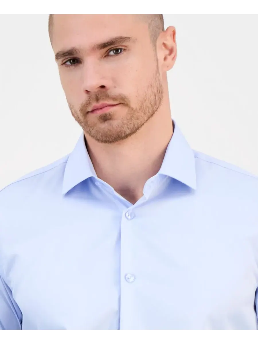 Рубашка Suslo Couture Solid Four-Way Stretch Dress Shirt — изображение 3 из 6, синий