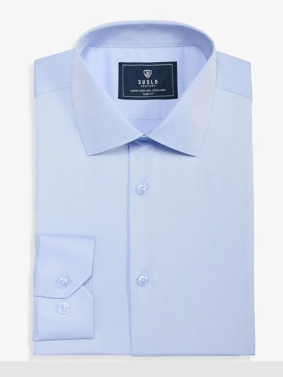 Рубашка Suslo Couture Solid Four-Way Stretch Dress Shirt — изображение 4 из 6, синий