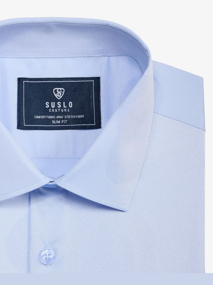Рубашка Suslo Couture Solid Four-Way Stretch Dress Shirt — изображение 5 из 6, синий