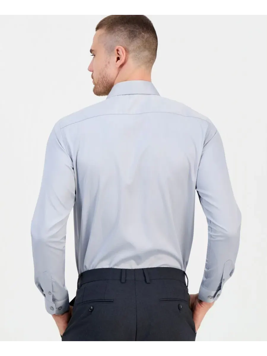 Рубашка классическая с длинным рукавом, Slim Fit Suslo Couture — изображение 2 из 6, серебряный