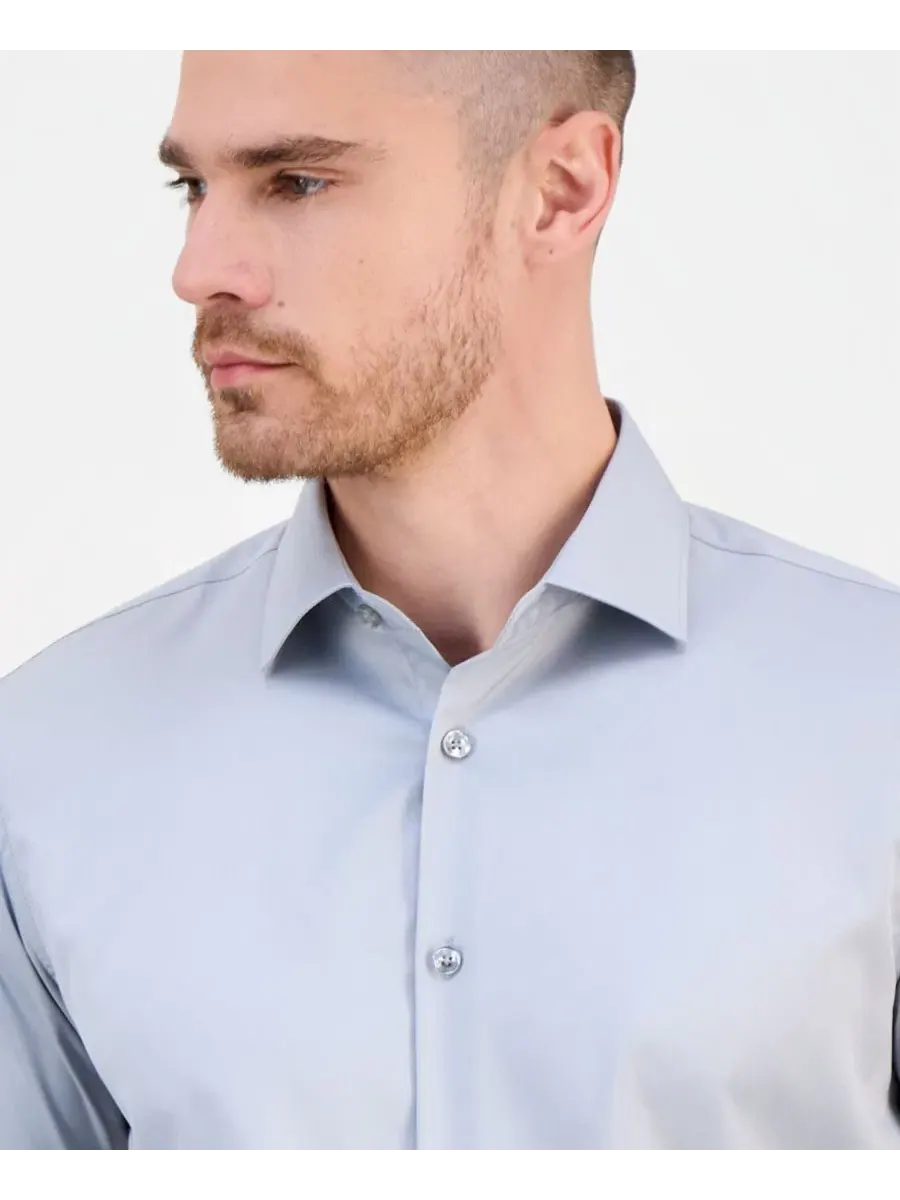 Рубашка классическая с длинным рукавом, Slim Fit Suslo Couture — изображение 3 из 6, серебряный