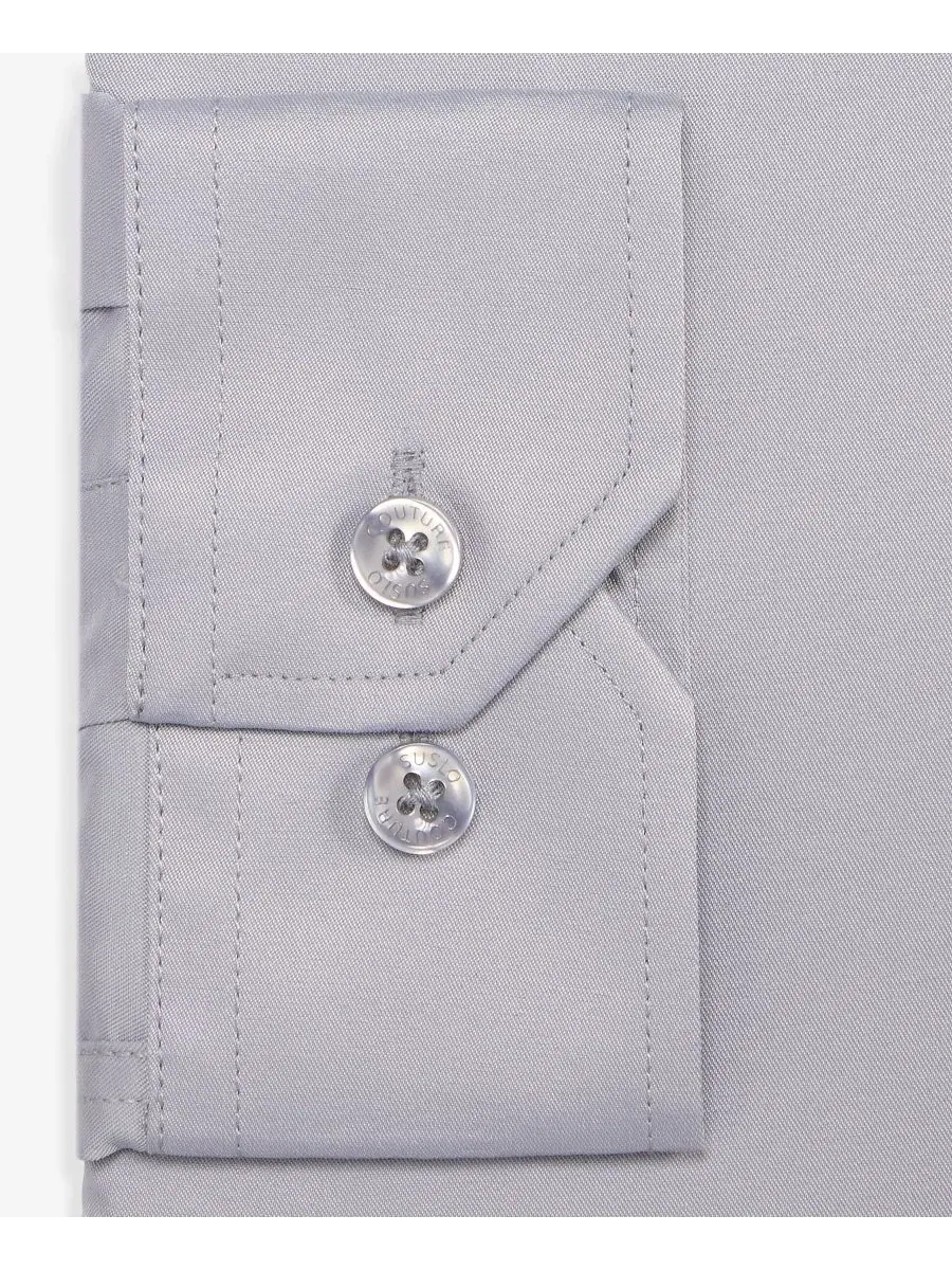 Рубашка классическая с длинным рукавом, Slim Fit Suslo Couture — изображение 6 из 6, серебряный