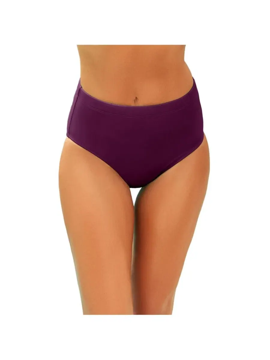 Плавки бикини для женщин с высокой посадкой, с защитой от хлора Swimsuits for All — изображение 1 из 3, черный