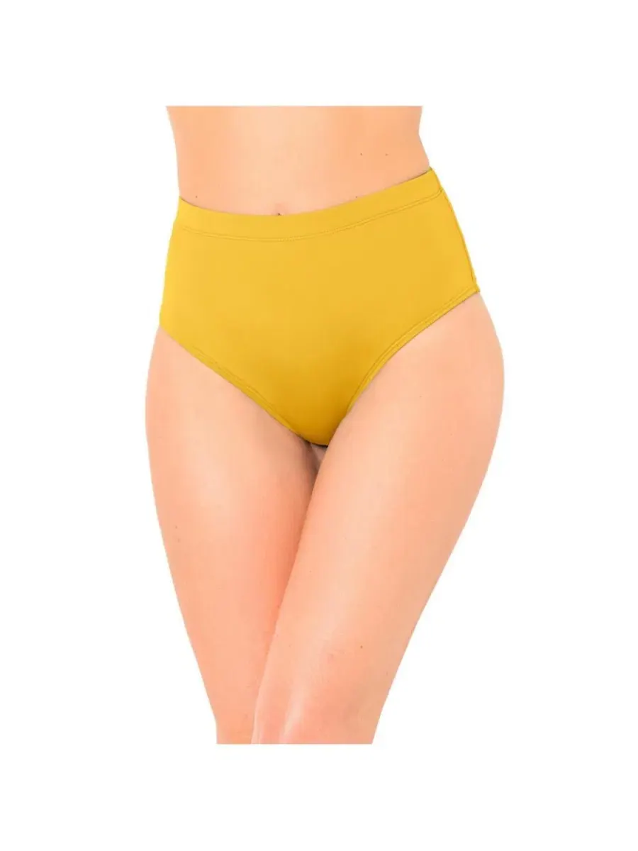Плавки для плавания с полным покрытием, хлорстойкие, для женщин Swimsuits for All — изображение 1 из 3, светло-желтый