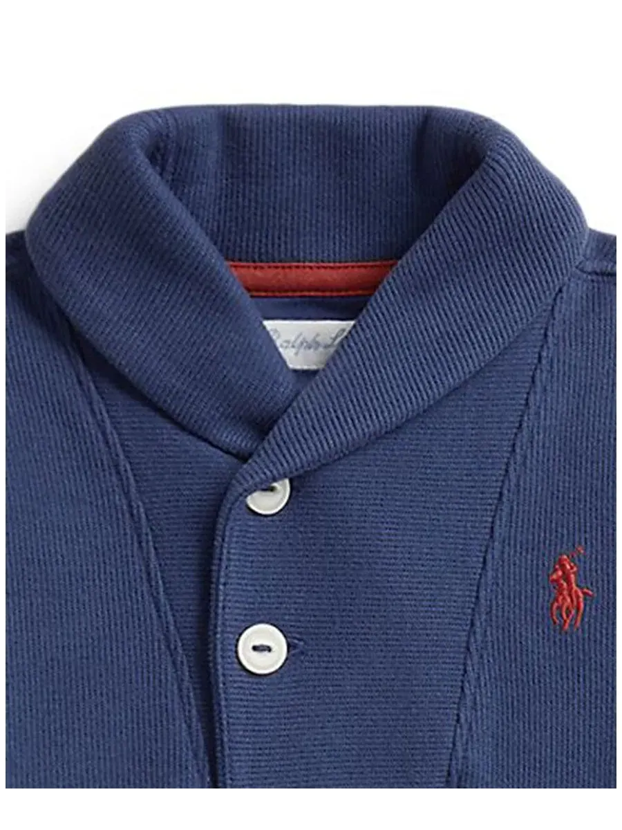Комплект из свитшота и брюк, с фирменной вышивкой Polo Ralph Lauren — изображение 3 из 4, темно-синий