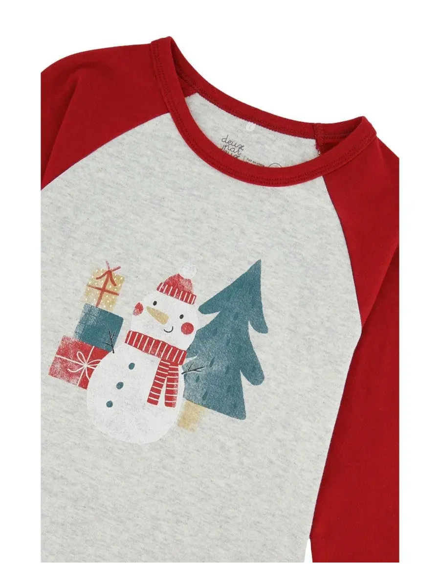 Пижамный комплект из хлопка с рождественским принтом Holiday Family Pajamas Deux par Deux — изображение 6 из 6, бежевый