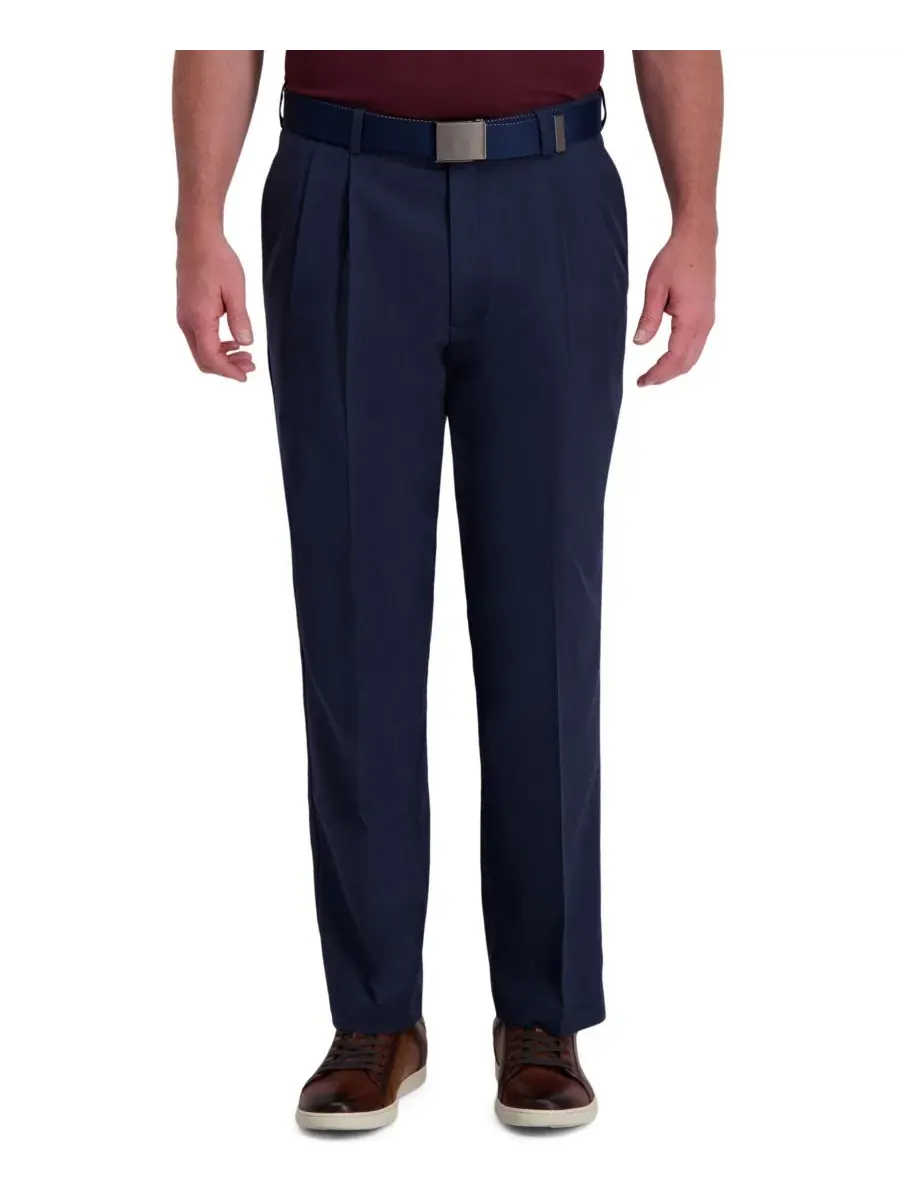 Брюки классические с защипами Cool Right Performance Flex Classic Fit Pleat Front Pant Haggar — черный