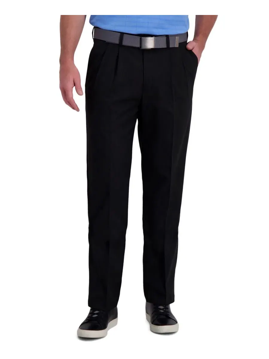 Классические брюки со складками Cool Right Performance Flex Classic Fit Pleat Front Pant Haggar — черный