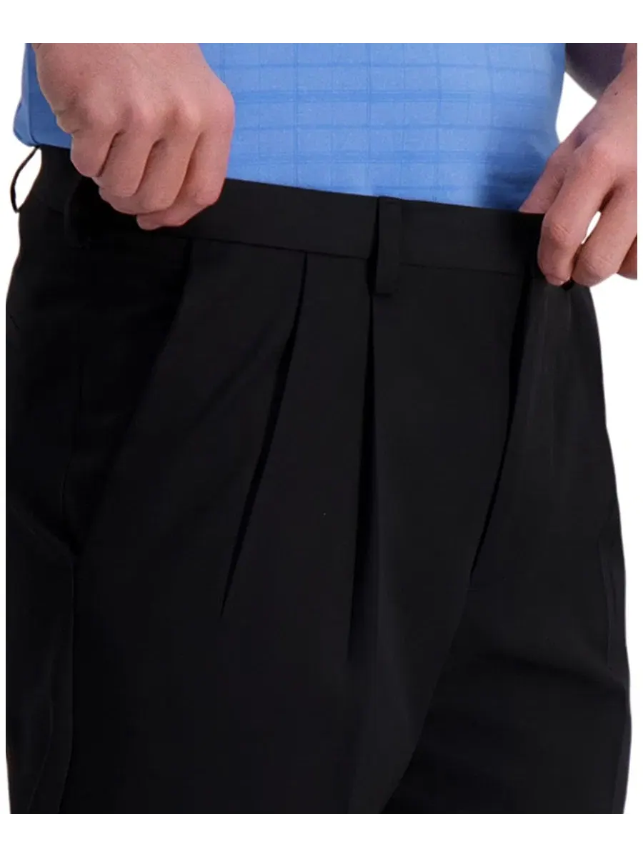 Классические брюки со складками Cool Right Performance Flex Classic Fit Pleat Front Pant Haggar — изображение 4 из 7, черный