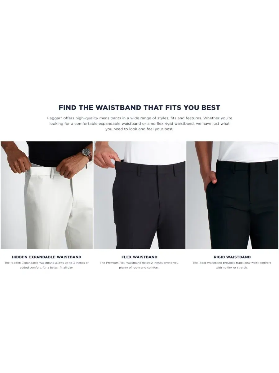 Классические брюки со складками Cool Right Performance Flex Classic Fit Pleat Front Pant Haggar — изображение 7 из 7, черный