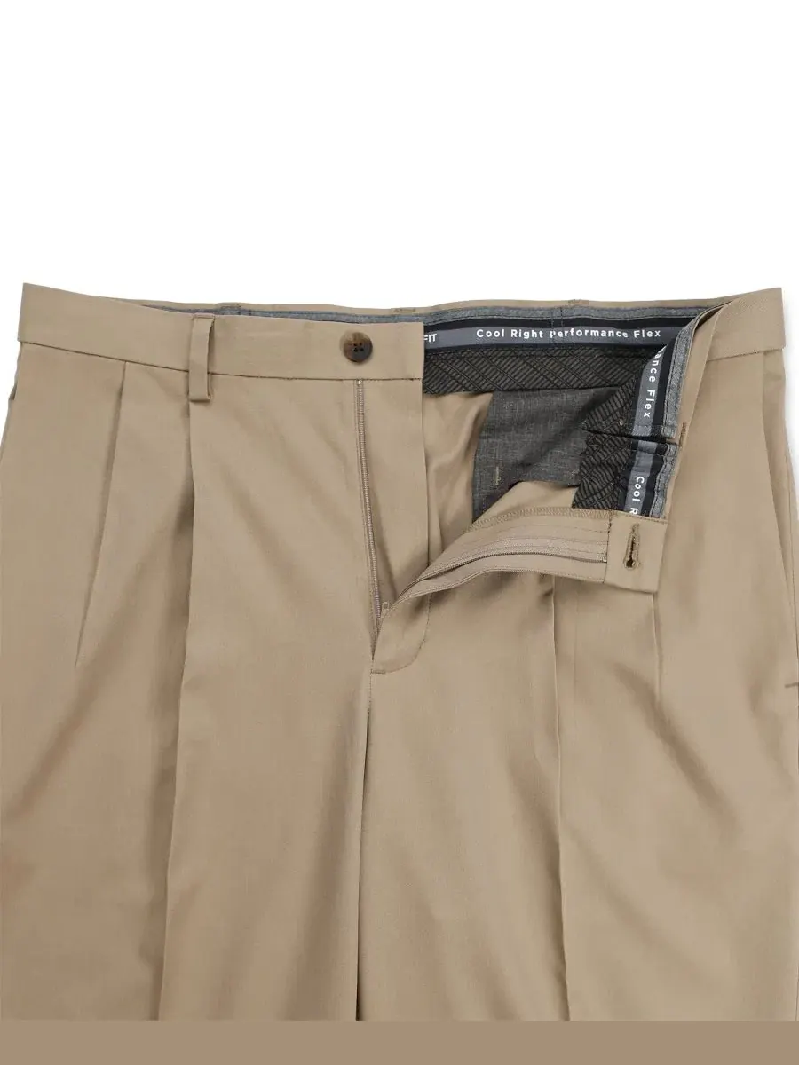Брюки классические с защипами Cool Right Performance Flex Classic Fit Pleat Front Pant Haggar — 5